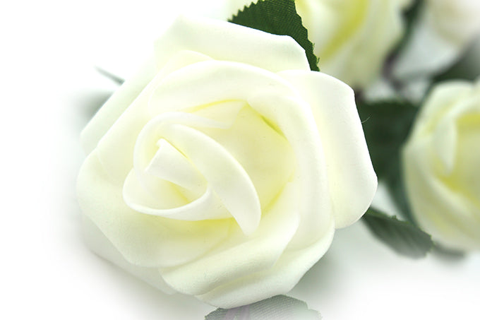 Kunstige Blomster Lille Rose Creme Hvid