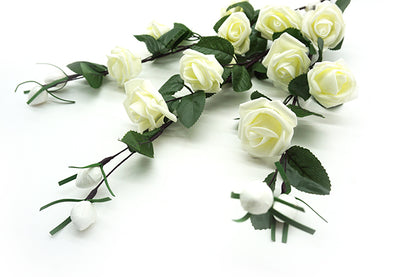 Kunstige Blomster Lille Rose Creme Hvid