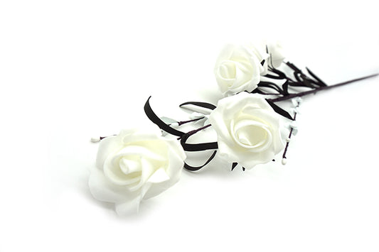 Kunstige Blomster Lille Rose Sort Hvid