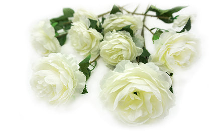 Kunstig Blomster Silkepæon Hvid