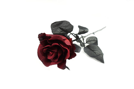 Kunstig Rose Mørk Rød/ Sort Blad