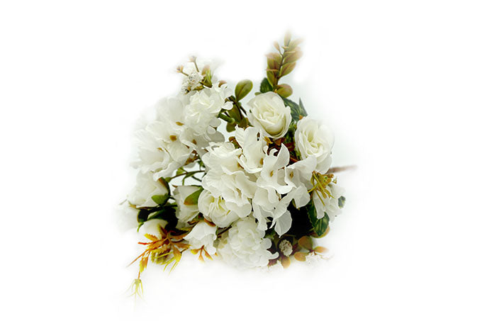 Kunstig Blomster Buket Hortensia/Rose Hvid