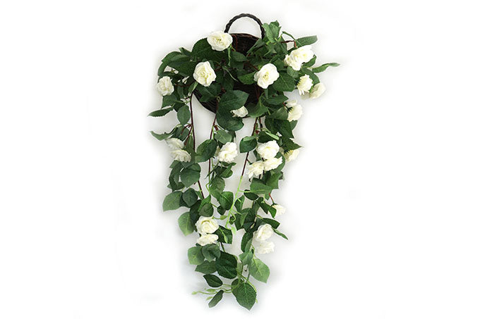 Kunstig Blomster Rose Hænge Hvid