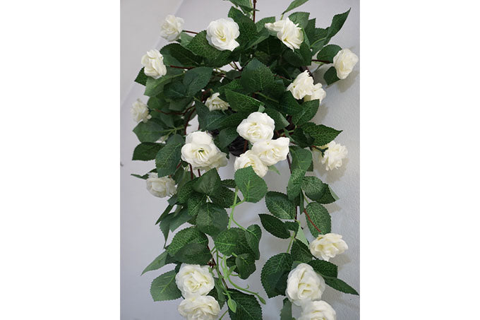 Kunstig Blomster Rose Hænge Hvid