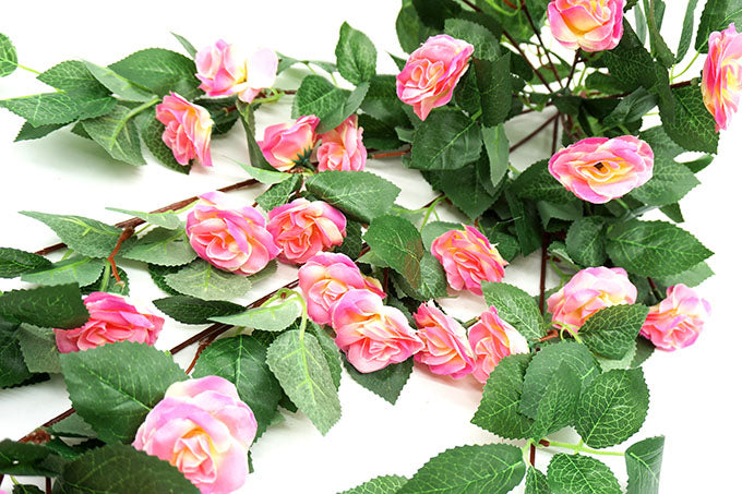 Kunstig Blomster Rose Hænge Lyserød