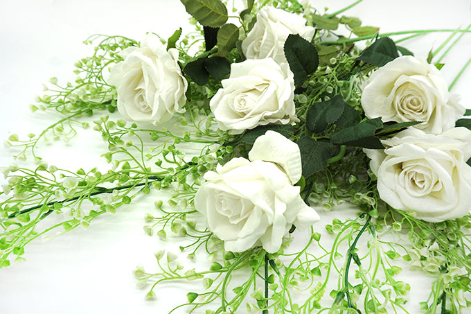 Kunstig Blomster Rose Hvid