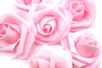 Kunstige Blomster 7cm Rose kroner Lyserød 20 stk.