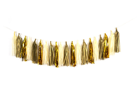 Tassel Gurilande - Guld/Pink/Lyserød/Lysegrøn