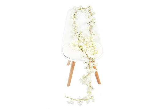 Kunstige Blomster Rank Japansk Kirsebær Hvid