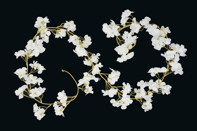 Kunstige Blomster Rank Japansk Kirsebær Hvid