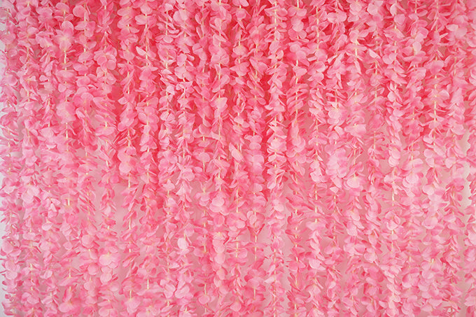 Kunstig Blomster Rank Hortensia Pink Lyserød 200cm