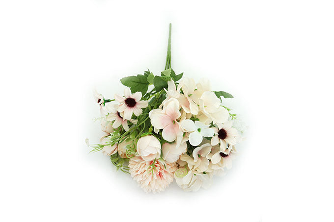 Kunstige Blomster Rose Hortensia Bryllup Buket Lyserød