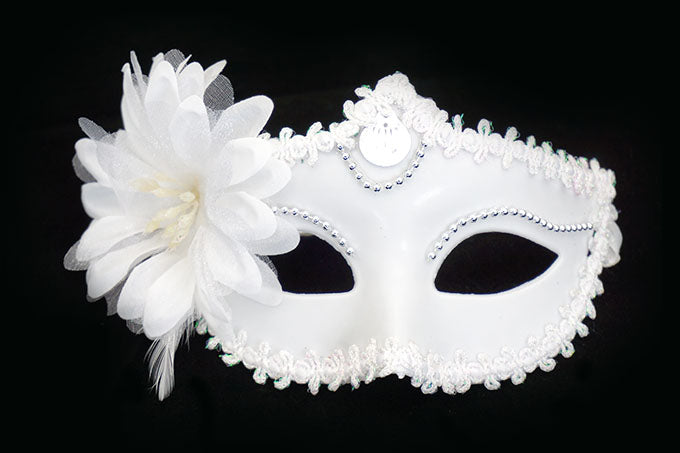 Maske M/Hvid Blomster