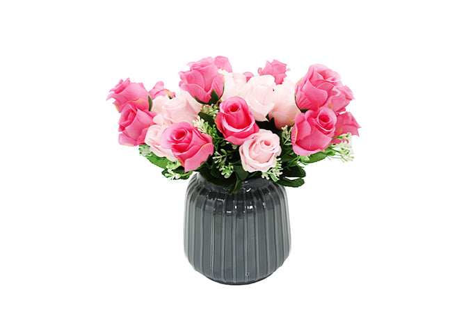 Kunstige Blomster Rose Buket Pink/Lyserød