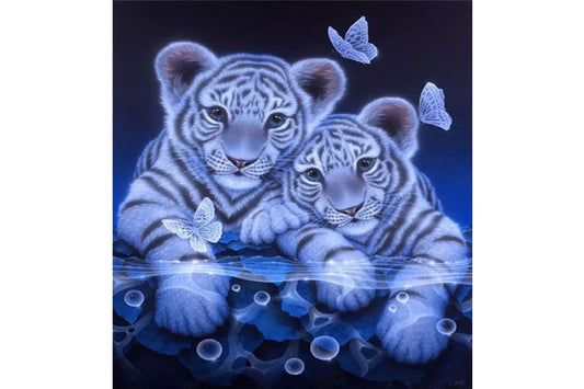 5D Diamant Maleri Fulddækkende 40cmx50cm Tiger