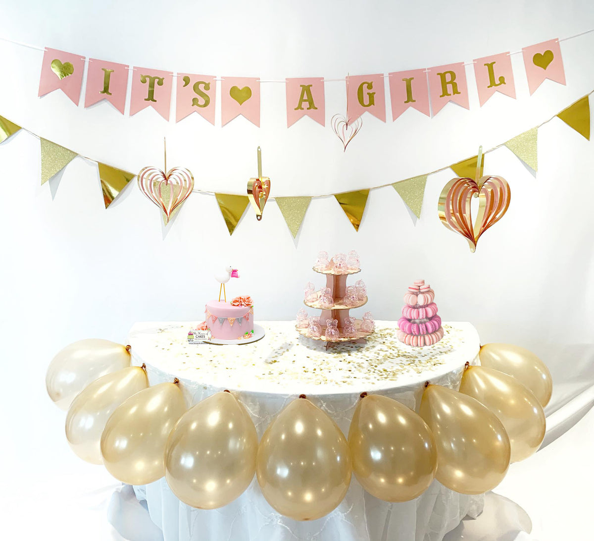 Lyserød Guld Pige Baby Shower Pakke
