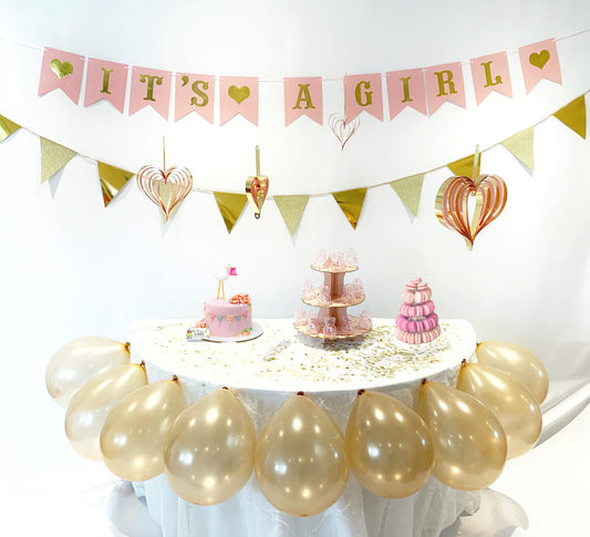 Lyserød Guld Pige Baby Shower Pakke