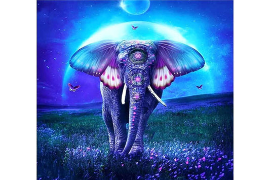 5D Diamant Maleri Fulddækkende 30cmx30cm Elefant