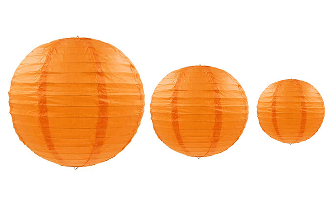 Rund Rispapir Lanterne Orange