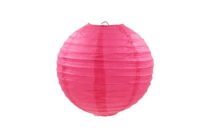 Rund Rispapir Lanterne Pink