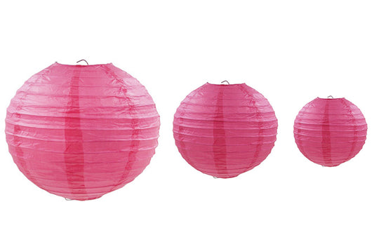 Rund Rispapir Lanterne Pink