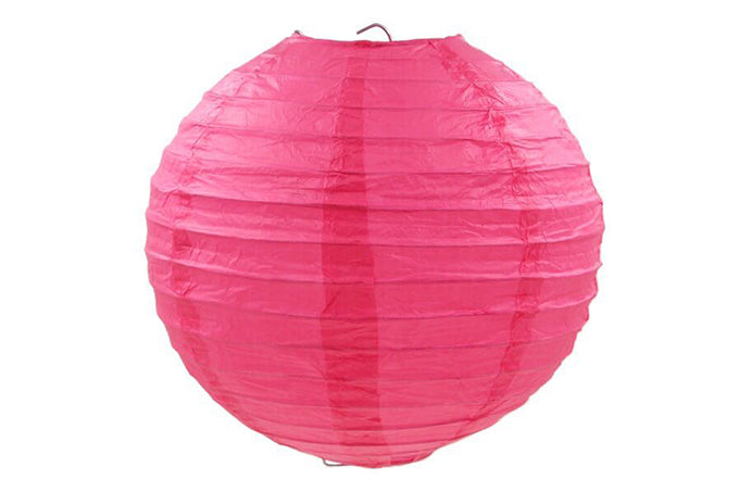 Rund Rispapir Lanterne Pink