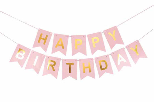 Happy Birthday Banner Lysrød