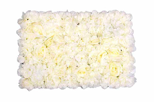 Kunstige Blomstervæg Cremehvid M/Rose