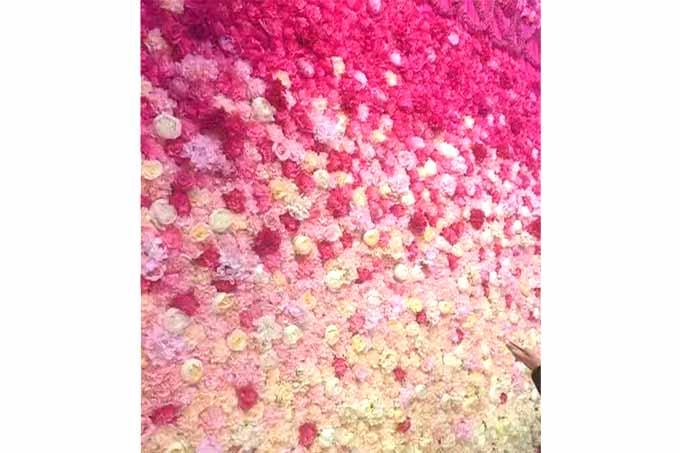 Kunstige Blomstervæg Pink  M/Rose