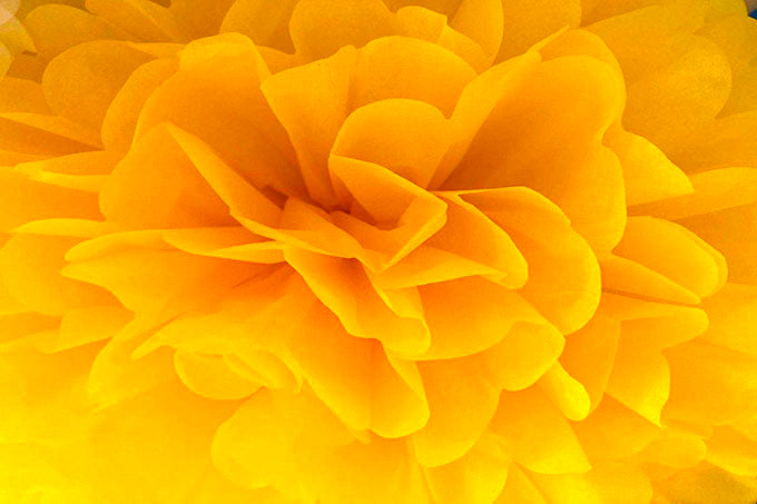 Papir Blomster Dekoration Gul 3stk.-Pak