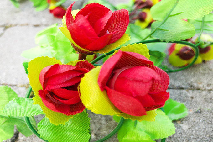 Kunstige Blomster Rank Rosenknopper Rød