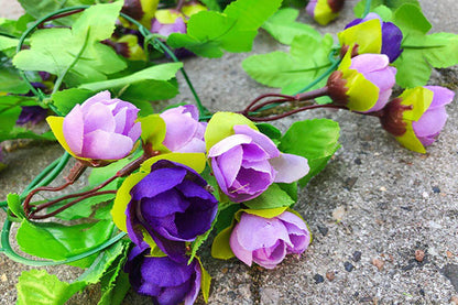 Kunstige Blomster Rank Rosenknopper Lilla