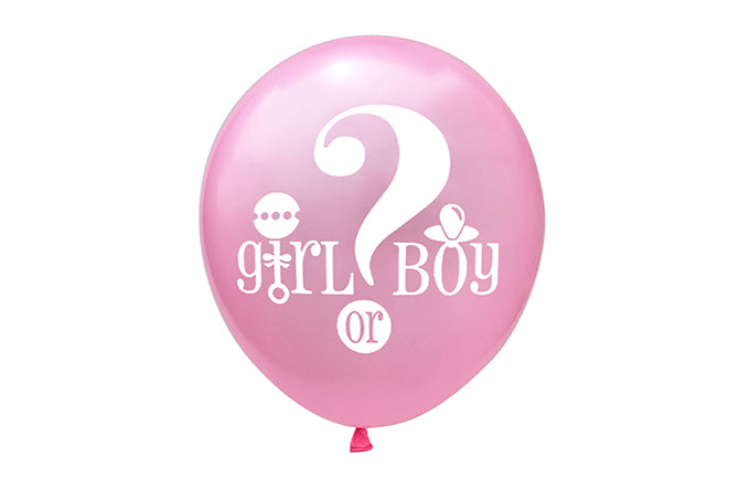 Girl or Boy Balloner Lyserød Babyshower 12stk.-Pak