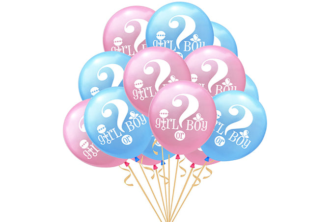 Girl or Boy Balloner Blå Babyshower 12stk.-Pak