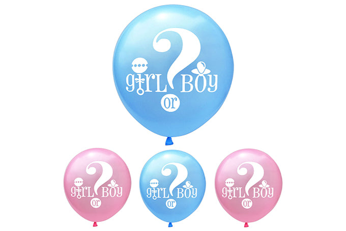 Girl or Boy Balloner Blå Babyshower 12stk.-Pak