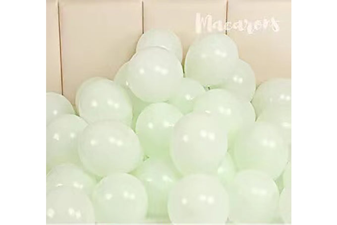 Ballon Macaron Farve Lysegrøn 12 Stk.- Pak