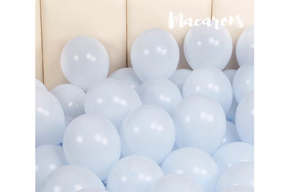 Ballon Macaron Farve Lyseblå 12 Stk.- Pak