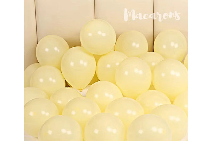 Ballon Macaron Farve Gul 12 Stk.- Pak