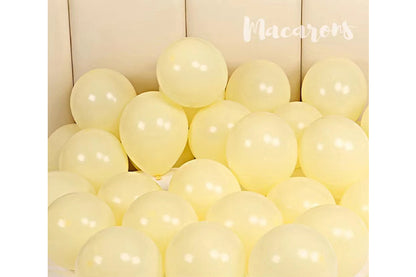 Ballon Macaron Farve Gul 12 Stk.- Pak