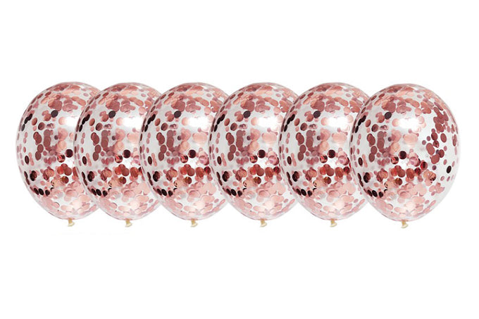 BallonerM/Rosaguld Glemmer 6stk-Pak