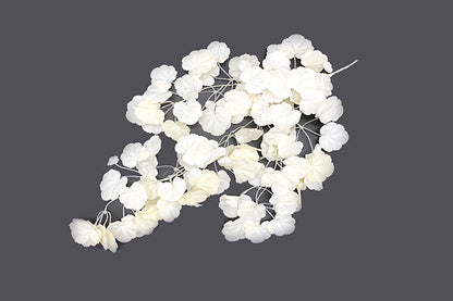 Kunstige Hænge Blade Hydrocotyl Creme Hvid