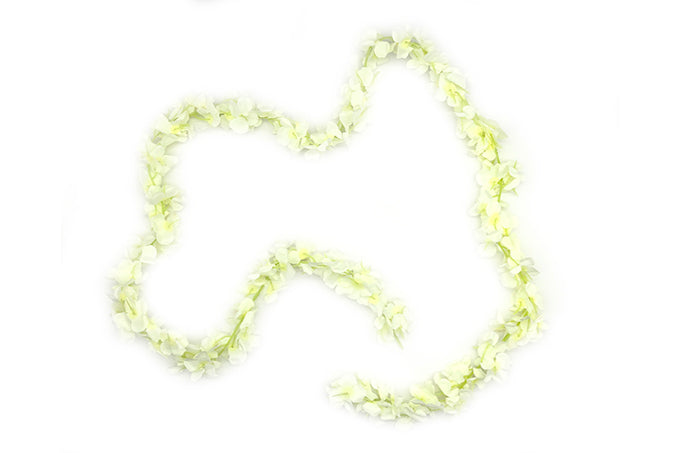 Kunstige Blomster Rank Hydrangena Creme Hvid