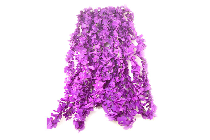 Kunstige Blomster Rank Hydrangena Lilla