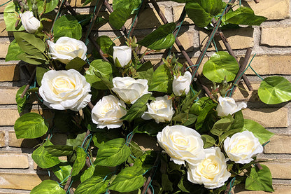 Kunstige Blomster Rose Creme Hvid