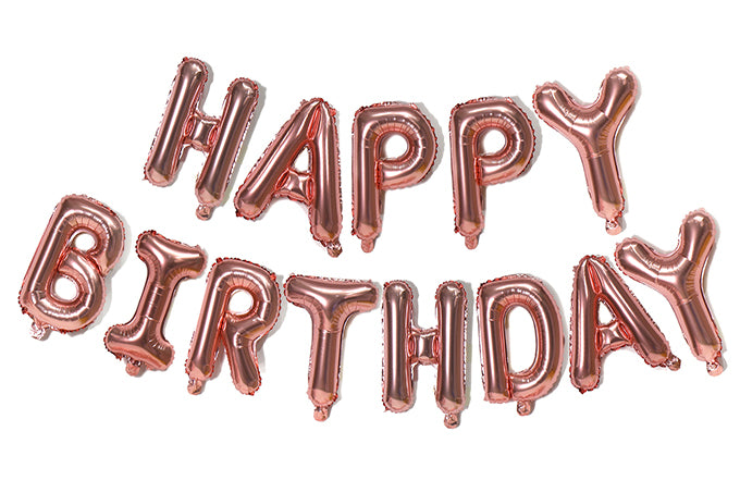 Happy Birthday Folie Ballon Rose Guld Sæt