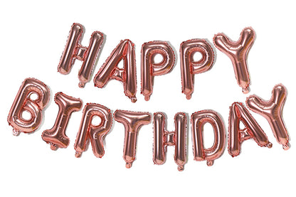 Happy Birthday Folie Ballon Rose Guld Sæt