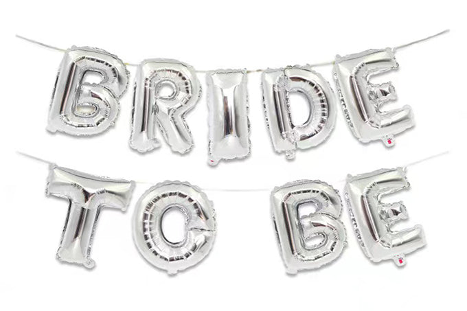 Bride To Be Ballon Banner Sølv