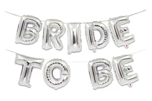 Bride To Be Ballon Banner Sølv