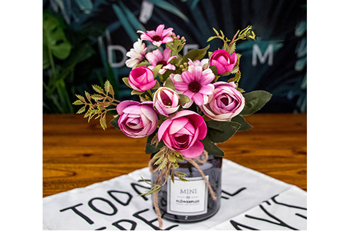 Kunstige Blomster Buket Pink Lyserød