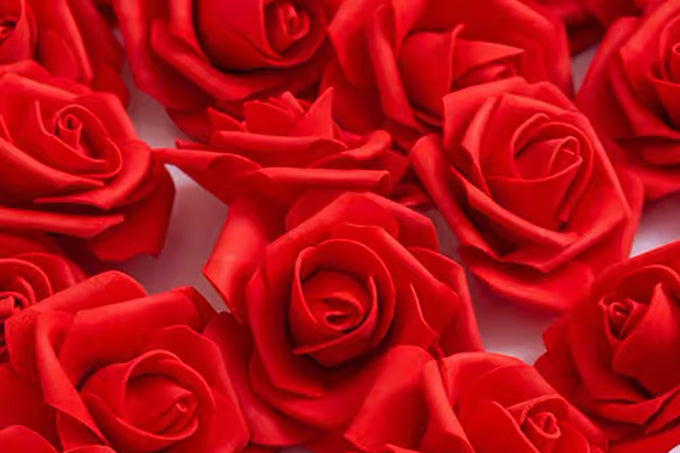 Kunstige Blomster 7cm Rose kroner Rød 20 stk.